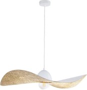 Csillár zsinóron KAPELLO 1xE27/60W/230V átm. 76 cm fehér/arany