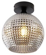 Art Deco mennyezeti lámpa fekete füstüveggel - Sphere