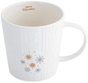 Karácsonyi dombor mintás hópelyhes porcelán bögre 350 ml Winter Glow