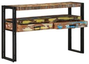 Végasztalok Többszínű 120x33x75 cm Tömör Újrahasznosított Fa és Fém