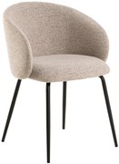 MAZZONI EXPORT CLARA Bézs Latte (Monza 60 szövet)/fekete lábak - MODERN KÁRPITOZOTT KAGYLÓSZÉK LOFT STÍLUSÚ NAPPALIBA/ÉTKEZŐBE/IRODÁBA