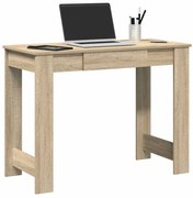 sonoma tölgy színű szerelt fa íróasztal 100x45x75 cm