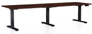 OfficeTech Long állítható magasságú asztal, 260 x 80 cm, fekete alap, wenge