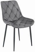 Bársony étkezőszék TOR, sötétszürke