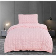 Rózsaszín egyszemélyes krepp ágyneműhuzat 140x200 cm Naomi – My House