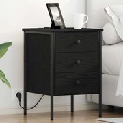 Éjjeliszekrény fiókkal Musta tammi 42 x 41 x 61 cm Faanyag