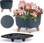 Kerti Virágtartó 24 Cm-es Lábakon Dekoratív Antracit