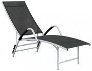 fekete textilén és alumínium napozóágy