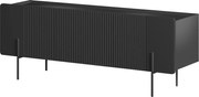 Malmi TV szekrény 150 cm - fekete matt / fekete lábak