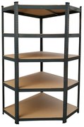 Nagy teherbírású sarokpolc 180x70x40-40 cm 175 kg fekete