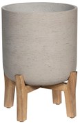 Pottery Pots Charlie ültetőgép alacsony lábakkal, antik szürke, többféle méretben - Fazekas edények méret: L - h 23 cm, ⌀ 23 cm / h 34,5 cm, ⌀ 29,5 cm