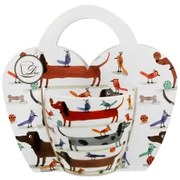 Kutyás porcelán bögre 460 ml papír díszcsomagolással Long Dogs