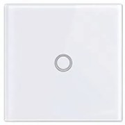Fehér üveg 1 körös érintő villanykapcsoló