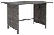 szürke polyrattan kerti étkezőasztal 110 x 70 x 65 cm