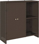 vidaXL Tárolószekrény polcokkal ajtóval Barna 100 x 36 x 102 cm Rattan