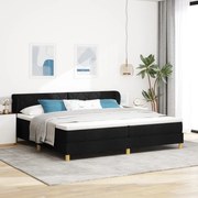 Boxspring Ágy Matracokkal - Fekete, 200x200 cm, Szövet