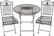 Sötétbarna fém kétszemélyes kerti étkezőgarnitúra – Garden Pleasure