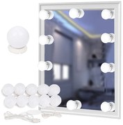 10 LED-es Smink Tükörvilágítás, hideg fehér, nappali és meleg fehér, USB-s