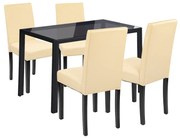 Karen 4+1 étkező garnitúra fekete-bézs