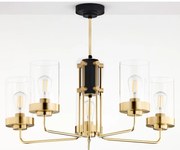 Jupiter 2088 - Rúdos csillár RAMIREZ 5xE27/15W/230V arany/fekete