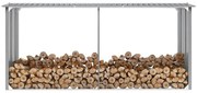 vidaXL szürke horganyzott acél kerti tűzifatároló 330 x 92 x 153 cm