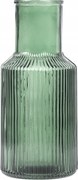 Tolle üveg váza bordázott zöld 10x22 cm Homla