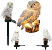 LED napelemes kerti lámpa - bagoly, 14 cm