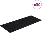 vidaXL öntapadós lépcsőszőnyegek, 30 db, 60 x 25 cm, fekete, téglalap alakú