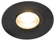 Modern okos süllyesztett spotlámpa fekete kerek WiFi GU10 IP54-gyel - Xena