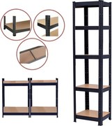 Nagy teherbírású polc 180x40x40 cm 150 kg fekete