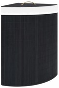 fekete sarok bambusz szennyestartó kosár 60 L