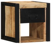 tömör nyers mangófa éjjeliszekrény 40x35x40 cm