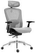 Ergonomikus irodai forgószék, hálós szellőzőanyag, dönthető háttámla, állítható ülésmélység, szürke
