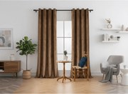 Sötétítő függöny DREAM VELVET 140x230 cm, fahéjbarna Felfüggesztés: Fém gyűrűk