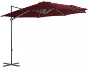 bordó konzolos napernyő acélrúddal 300 cm