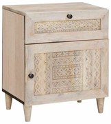 Éjjeli asztal fiókkal Bézs 50 x 33 x 60 cm tömör mangófa