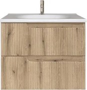 Piramida EURIDIKA fali fürdőszobabútor - műmárvány mosdóval -2 fiókos - PINO TÖLGY - 65 x 48 x 53 cm