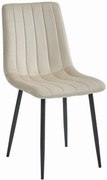 Bézs étkezőszék LAVA bársony fekete lábakkal