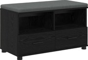 vidaXL Előtér pad Fekete Tölgy 80 x 38 x 46 cm Műanyag Fa és Szövet