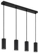 Globo 57918-4HB - Csillár zsinóron JAMES 4xGU10/25W/230V fekete