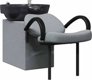vidaXL Sampon Szék Világosszürke és fekete 63 x 141 x 92 cm szövet