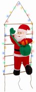 LED-es felfújható Mikulás létrán 145 cm