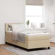 Box Spring ágy matraccal világos zöld szürke 90x200 cm kordbársony
