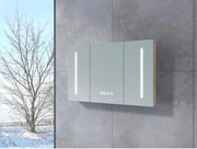 Vicenza || Sonoma háromajtós, tükrös szekrény, LED világítással 120 cm