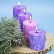 Adventi gyertyák - lila, rózsaszín - fokozatos- 4 db