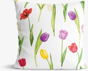 Goldea díszpárnahuzat - színes tulipánok 40 x 40 cm