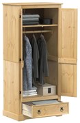 Corona tömör fenyőfa ruhásszekrény 76x50x170 cm