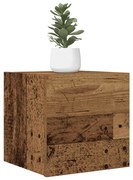 2 db antik fa színű falra szerelhető TV-szekrény 30,5x30x30 cm