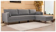 KORFU L-alakú sarokkanapé, jobb oldali, szürke