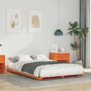 Földi ágykeret Viaszbarna 140 x 190 cm Tömör fenyőfa